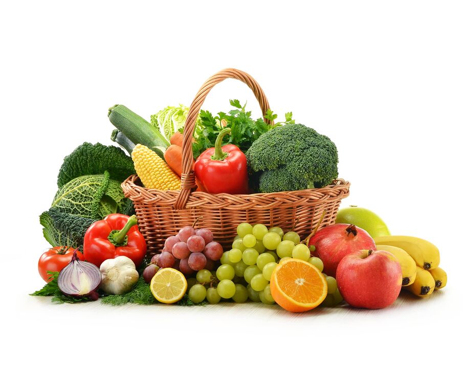 świeże owoce i warzywa na diecie